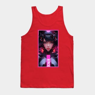 Anime Race Girl | Quality 3D Anime Artwork | Pink Red Black Blue Chibi Manga Anime Art Tank Top